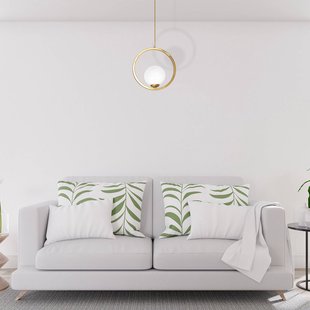 Eko-Light Hanglamp Vienna, opaalglas, messing, 1-lamp