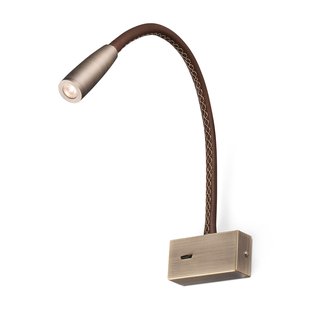 FARO BARCELONA Loden leeslamp met lederen details en LED