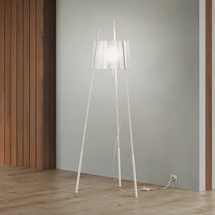 kdln vloerlamp Tyla, wit, hoogte 165 cm, dimmer