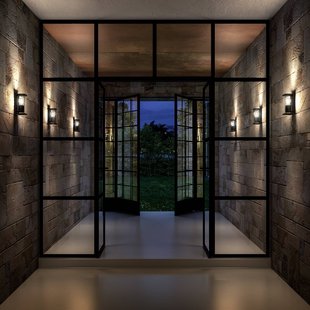 Lucide Claire Mini buitenwandlamp, glazen kap, 1-lamp