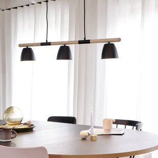 Nordlux Hanglamp Theo, 3-lamps, van essenhout