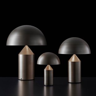 Oluce Atollo tafellamp, aluminium, Ø 25 cm, brons