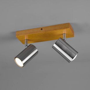 Trio Lighting Marley plafondspot, mat nikkel, 2-lamps