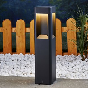 Lucande LED sokkellamp Annika, antraciet, metaal, 50 cm