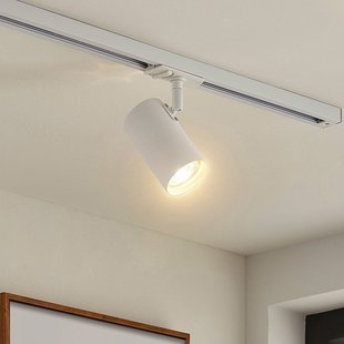 Lindby railspot GU10, Ø 6 cm, wit, 1-fase