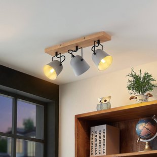 Lindby Adalin plafondlamp, 3-lamps, grijs