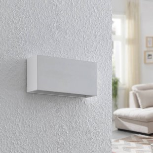 Lindby wandlamp Mavora, hoekig, 25 cm, wit, gips, G9