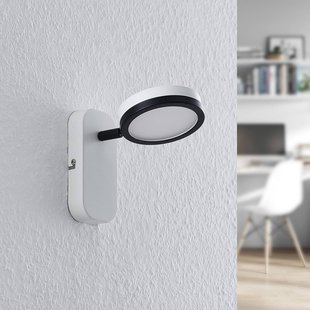 Lindby Spot Vesim, wit, 1-lamp, 15 cm hoog, ijzer