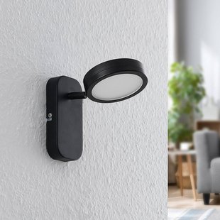Lindby Spot Vesim, zwart, 1-lamp, 15 cm hoog, ijzer Lindby Spot Vesim, zwart, 1-lamp, 15 cm hoog, ijzer