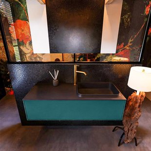 Badkamermeubelset Mondiaz Erin 120 cm met 1 Lade met RIDGE Wastafel Rechts Urban met 1 kraangat Greeploos Mat Smag