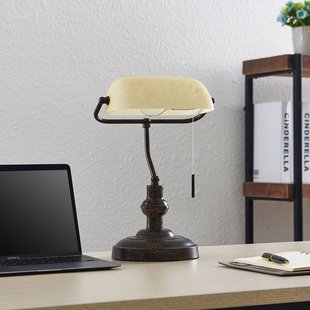 Lindby bureaulamp Profina, 39 cm, roestbruin, staal