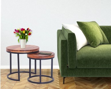 Set van 2 bijzettafels Moda acaciahout | House of Woods Set van 2 bijzettafels Moda acaciahout | House of Woods
