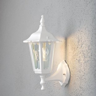 Konstsmide Buitenwandlamp Firenze halve schaal, sensor, wit