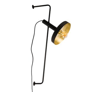 FARO BARCELONA Wandlamp Whizz in zwart-goud