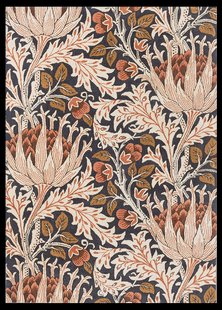 Morris & Co - Artichoke Amber Charcoal 127103 - 140x200 cm Vloerkleed