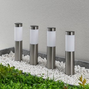Lindby LED sokkellamp, set van 4, grondspies, 31 cm, IP44