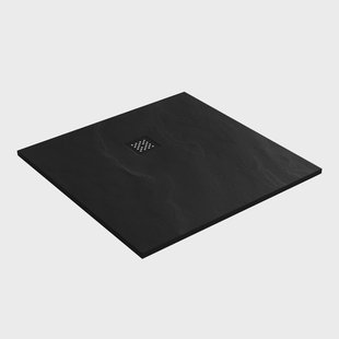 Douchebak Sanitop Just Creating Relievo Crag 100x100 cm Mat Zwart