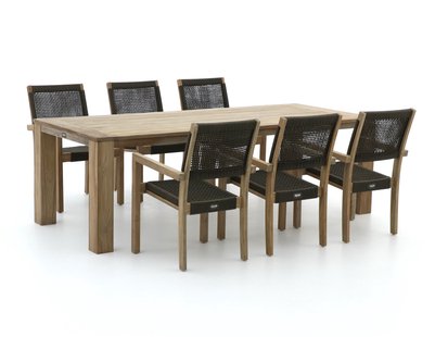 ROUGH Batang/ROUGH-X 240cm dining tuinset 7-delig stapelbaar - Laagste prijsgarantie!