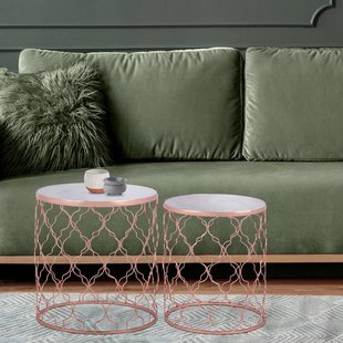 Set van 2 bijzettafels Phoenix marmer |