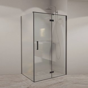 Douchecabine BWS PC NIZ 120x90 cm 8mm Veiligheidsglas NANO Coating Mat Zwart