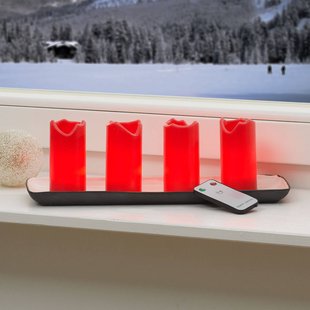 STAR TRADING 4-de set - Candle LED kaarsen, rood