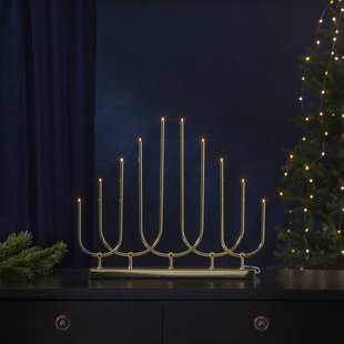 STAR TRADING LED-kandelaar Novum, 10-lamps, messing