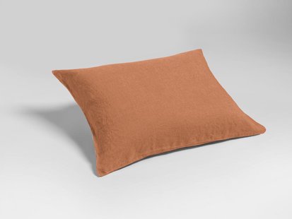 Yumeko Kussensloop gewassen linnen terracotta 60x70 100% gewassen linnen
