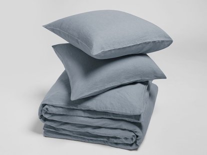 Yumeko Dekbedovertrek gewassen linnen dusk blue 260x220 + 2/60x70 100% gewassen linnen