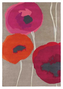 Sanderson - Poppies Red Orange 45700 - 140x200 cm Vloerkleed