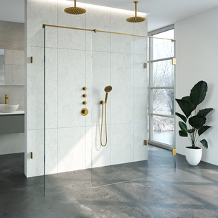 Inloopdouche Compleet XL Just Creating Profielloos 80x200 cm Goud Inloopdouche Compleet XL Just Creating Profielloos 80x200 cm Goud