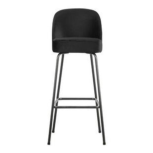 WOOOD Vogue Barkruk H 103 cm - Fluweel - Zwart