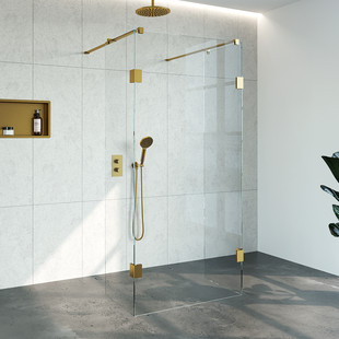 Doorloopdouche Compleet Just Creating Profielloos 100x200 cm 100/50/50 Goud Doorloopdouche Compleet Just Creating Profielloos 100x200 cm 100/50/50 Goud