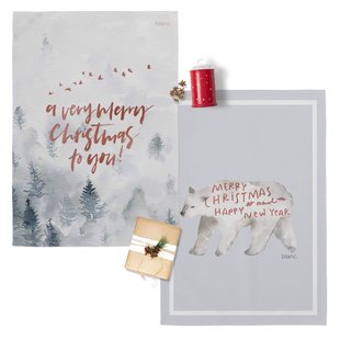 Set van 2 theedoeken Wintry Tea | Happy Friday