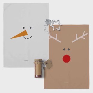 Set van 2 theedoeken Snowmates | Happy Friday