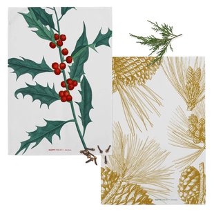Set van 2 theedoeken Mistletoe | Happy Friday