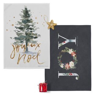 Set van 2 theedoeken Joyeux | Happy Friday