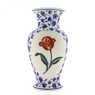 Vaas oranje tulp blauw decor