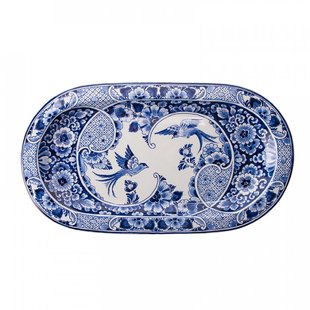 Cakeschaal ovaal bloemmotief