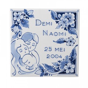 Gepersonaliseerde Geboortetegel 13x13 cm (incl. 25 tekens)