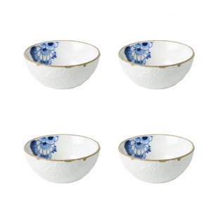 Blauw Bloesem Dipschaaltje set van 4