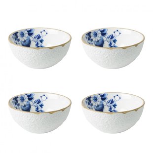 Blauw Bloesem Yoghurtschaaltje set van 4