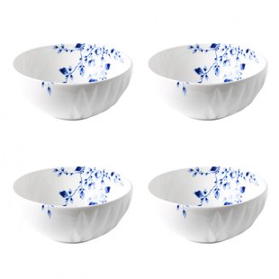 Blauw Vouw Soepkom set van 4