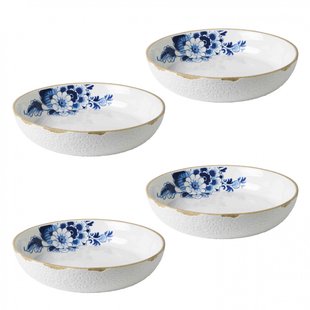 Blauw Bloesem Pastabord set van 4
