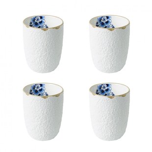 Blauw Bloesem Koffiekop set van 4