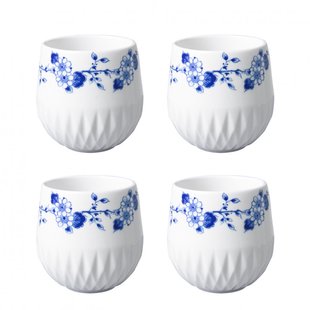 Blauw Vouw Koffiekop set van 4