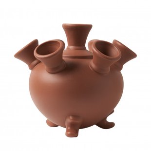 Tulpenvaas op pootjes bruin groot KLEI