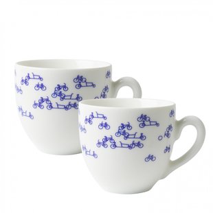 Koffiemok de Blauwe Fiets set van 2