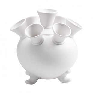 Tulpenvaas op pootjes XL Wit KLEI