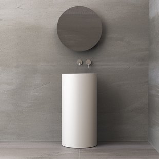 Waskom Ideavit Solidroll 45x45x90 cm Solid Surface Op Voetstuk Mat Wit