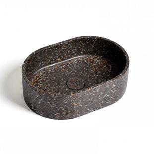 Waskom Ideavit Idea.Rock 40x28x12 cm Ovaal Terrazzo Zwart